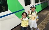 お姉ちゃんに付き添ってもらい、初めてのったあすなろう鉄道。小さなふたりの小さな旅でした☆