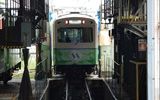 内部駅の車庫で休憩中の電車