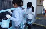 南日永駅の塗装ボランティアで、小学生の子供たちが大活躍でした。